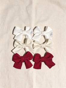 6/20/40pcs Fabric Corn Kernel Bow Hair Clips, Suitable For Babies & Toddlers Love Valentine - Multicolor - View 7