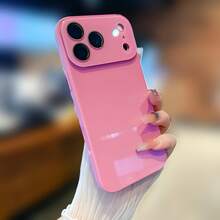 Luxury Crystal Texture, Solid Color, Protective And Shockproof High Definition Crystal Backplate Scratch Resistant And Wear-Resistant, Without Yellowing Phone Case For IPhone 13 14 15 16 17 Pro Max - 黃色 - 查看 2