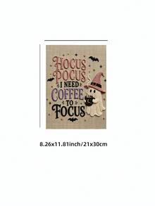 1pc Frameless Pink Halloween Ghost Cross-Stitch Embroidery Canvas Wall Art, Vintage Retro Spooky Cute Rustic Farmhouse Decor, Whimsical Stitched Print For Kitchen Living Room Bedroom Dorm, Room Decor Bedroom,Prints For Wall, Unique Best Gift Choice - Multi-color - View 14