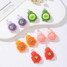 10pcs Mixed Color 3D Cartoon Fruit Turtle Resin Charms, Suitable For DIY Jewelry Making, Bracelets, Necklaces, Earrings - Perfect Handmade Gift For Beginners And Experts - Jewelry Accessories - Multicolor - View 2