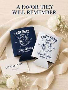 1pc Custom Can Cooler Wedding Favors, Personalized Silly Goose Can Sleeve, Wedding Party Drink Holder, Bride And Groom Reception Keepsake. - Multicolor - View 7
