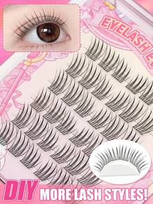 EYELASH EVOLUTION 36pcs/Pack Single Cluster False Eyelashes, Cartoon Style Delicate Eyelash Clusters, C Curl, Natural Cluster Eyelash Extensions, 9-12mm Mixed Length, Suitable For Beginners, Easy To Use, DIY Applicable, Suitable For Holidays, Parties, Travel And Dates - C - View 9