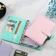 Budget Loose-Leaf Binder Cash Envelopes For Budget Management, Leather A6 Budget Binder With Zipper Envelopes - Multicolor - View 2