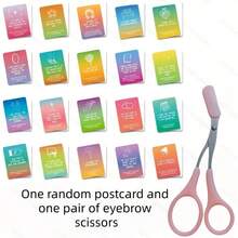 Stainless Steel Color Random Style Built-In Eyebrow Comb & Trimming Scissors, Designed For Women, Precise And Easy To Use, Durable Material, Ideal Beauty Tool, Perfect Gift For Makeup Lovers - Multicolor - View 2