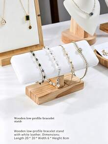 1PC/2PCS Wooden Single Layer Bracelet Storage Rack Headband Necklace Watch Bracelet Display Stand Jewelry Headscarf Display Prop Accessory Decoration Rack - Log Flat Single Layer Bracelet Stand - View 8