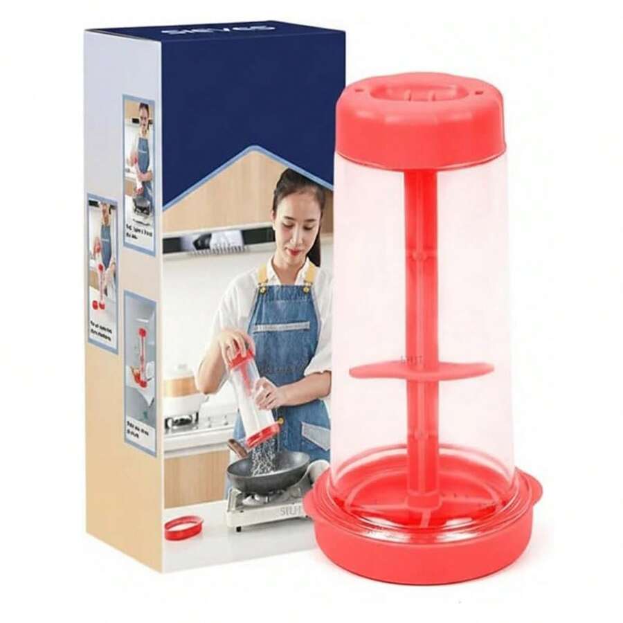 Dispenser Tapioqueira Povilhador Tapioca Biju Farinha Goma Coco Tempero Guarda Comida Alimentos - Branco - Visão 1