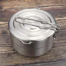 Collapsible Stainless Steel Pot With Lid For Outdoor Cooking - 1pc - View 5