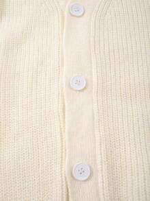 Men's Cardigan, Daily Commute Casual Streetwear Versatile Solid Color Minimalist Retro Japanese Korean Style Long Sleeve Loose V-Neck Button Up Sweater, Autumn/Winter - Beige - View 8