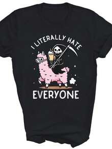 I Literally Hate Everyone Funny Unisex Shirt Gift - 款式 - 查看 1