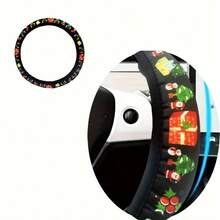1pc Christmas Style Car Steering Wheel Cover, All-Season Universal Steering Wheel Protector - A - View 5