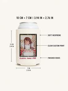 1pc Personalized Photo Can Cooler Sleeve, Customized Image Can Holder, Vintage Movie Frame & Text Design, Birthday Party Drink Cup Sleeve, Commemorative Gift - Multicolor - View 3