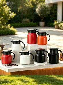 1pc Outdoor Insulated Thermal Pot, Double-Wall Insulation, 1000ml Large Capacity, Suitable For Coffee And Cold Drinks - Multicolor - View 6