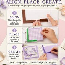 Paper Crafting Alignment Guide Set With Case, 7pcs Precision Layering And Matting Spacers For Card Making And Scrapbooking, Color-Coded Tools With Size Tabs 1/16 To 1/2 Inch Increments - Multicolor - View 6