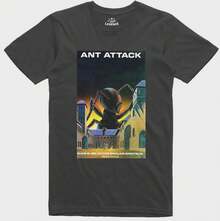 Ant Attack 8 Bit Tape Cover Officially Licensed Spectrum 48k C64 Retro T Shirt - 黑色 - 查看 1
