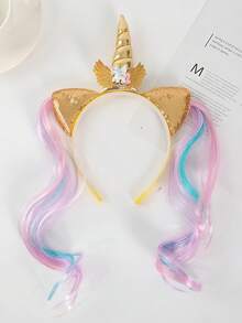 1pc Women's Cute Unicorn Hairband, Cartoon Pony Animal Hairpin, Party And Event Headwear Accessory - Multicolor - View 8