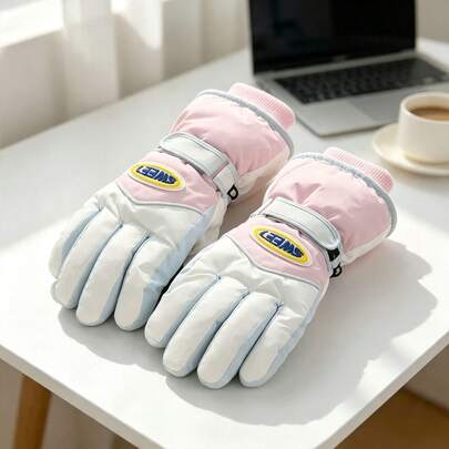 1 Pair/New Style Women's Ski Gloves Winter Touchscreen Thermal Lined Thick Warm Cycling Outdoor Motorcycle Waterproof Cold-Proof Autumn/Winter Gloves