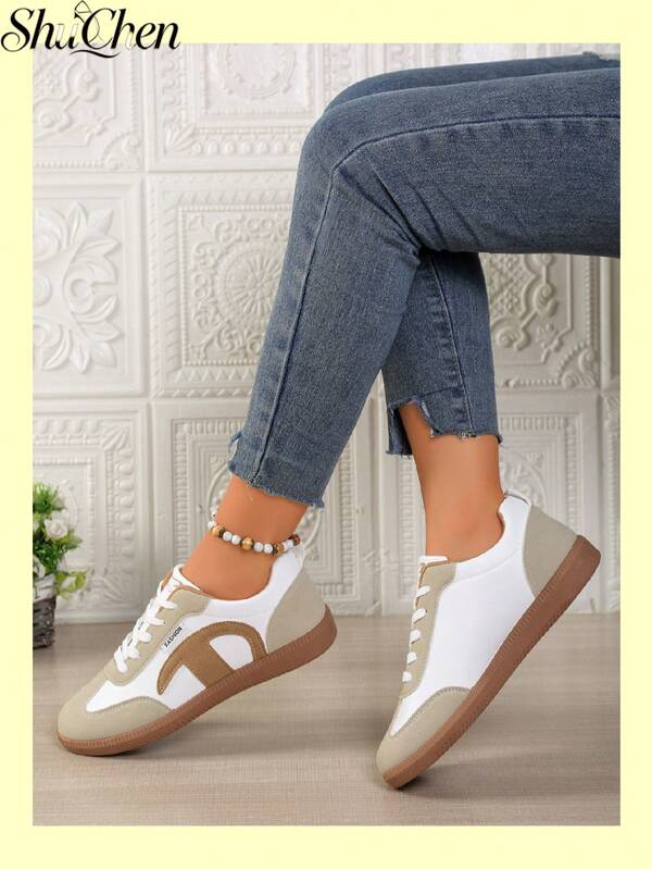 1 Paar modische, lässige Damen-Sneaker im Vintage-Stil für alle Jahreszeiten, leichte Outdoor-Sport- und Skateschuhe für Damen, bequem und elegant