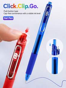 Classic Neutral Pen Set, 4/6/8/10 Colors Retractable Ballpoint Pens, 0.7mm Student Ballpoint Pens, Suitable For Manual Accounting, Hand Drawing, Note Taking, Back To School Essential Learning Stationery. - Gel Pen Set - View 5