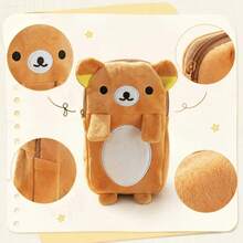 San-X Rilakkuma Cute Bear Pencil Case With Zipper, Kawaii Aesthetic Storage Pouch, Niche Adorable Gift Pencil Box, Coin Purse - Multicolor - View 7