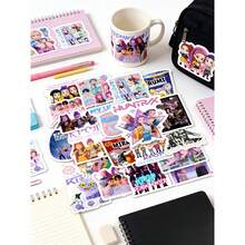 KPop Demon Hunters 65pcs Hunter Theme K‑POP Stickers, With K‑POP & Kpopdemonhunters Design, They Feature Unique Charm And Vivid Hunters Images For Fans. Blending Cute INS Style And K‑POP Fashion, Waterproof And Durable Vinyl Stickers, Perfect For Decorating Luggage, Laptops And Phones. Great For Collecting, Supporting, Birthday Parties, Party Favors, Gifts - Multicolor - View 4