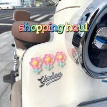 AD 鬱金香櫻花半透明裝飾貼紙，3D花卉貼花，適用於電動滑板車、摩托車、車身，女孩風花朵裝飾 - 帶桿花 - 查看 7