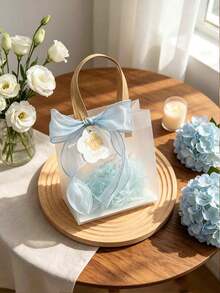 1/5/10 buah Tas Kado PVC Aneka Warna yang Dapat Digunakan Kembali, Termasuk Pita, Tali Rafia, dan Kartu Ucapan, Cocok untuk Pernikahan, Ulang Tahun, Baptisan, Pesta, Sempurna untuk Pernikahan/Pesta Lajang/Hari Ibu/Pemberian Kado - A - View 6