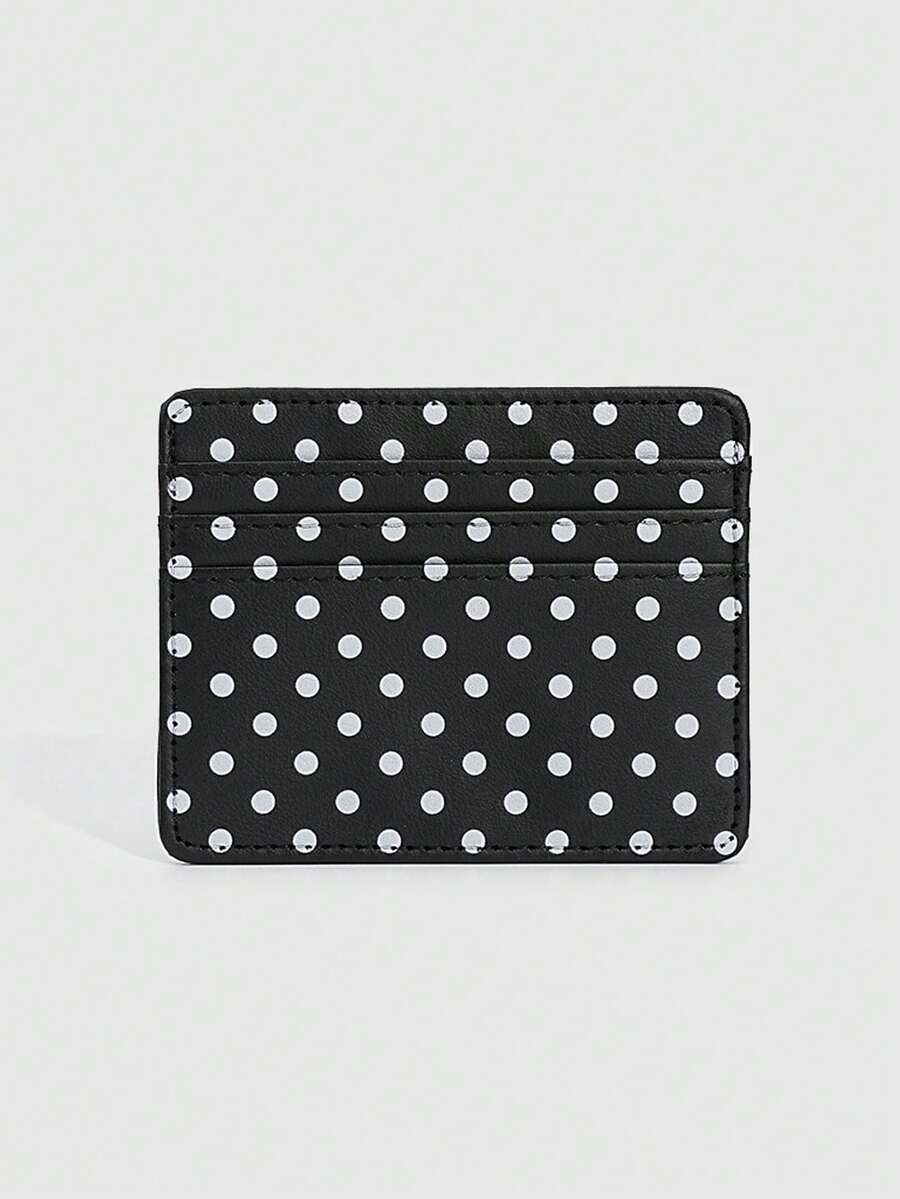 Y2K Polka Dot Mini Coin Purse, Fashion PU Small Wallet Kawaii Style Card Holder ID Document Storage Bag Detachable MultiLayer Polka Dot Card Organizer - Multicolor - View 1