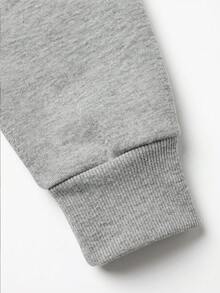 Enemies To Lo Letter Print Loose Sweatshirt Sweatshirt Women Casual Streetwear Pullover - Dark Gray - View 8
