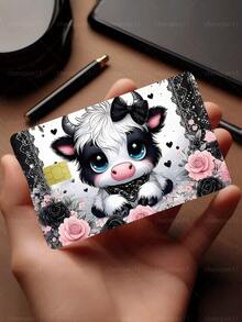 1pc Highland Cow Official Credit Card Sticker Privacy Protection Card Skin, Cute Pet Birthday Gift PVC Material Anti-Fingerprint Anti-Scratch Wear-Resistant Card Sleeve, Card Protector, Suitable For Men, Women, Couples, Chip Card, Bank Card, Credit Card, Transit Card, Student Campus Card Personalized DIY - Type a - View 3