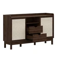 Sideboard With Sliding Doors, Natural Color - Modern Retro Style - Natural - 查看 9