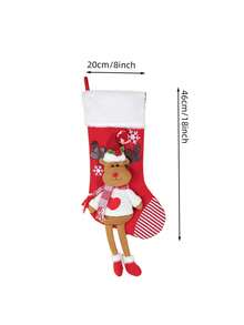 1 Personalized Christmas Stocking With A Name, Designed For Both Girl And Boy, Suitable For Family Gatherings And Holiday Decorations. - Multicolor - View 8
