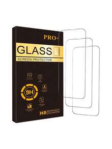 Compatible With Apple 18, 18 Pro, 18 Pro Max, 17, 17 Pro, 16e, 14 Plus/Apple 13 Pro Max [6.7 Inch Display], 15 Pro Max, 15 Pro, 14 Pro Max, 14 Pro, 12, 11, XS, 16, 16 Pro Max 3-Pack Tempered Glass Screen Protector - Clear - View 32
