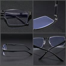 1 Pair Unisex Fashion Square Lightweight Reading Glasses, Comfortable Non-Slip Design With Lightweight Ergonomic Design, Suitable For Reading, Driving, Fishing And Daily Wear - White Frame - View 10