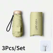 Mini Travel Sun Umbrella UPF 50+ UV Protection Portable Folding Sunshade Umbrella With Storage Bag Lightweight Waterproof For Travel And Daily Use - Multicolor - View 14
