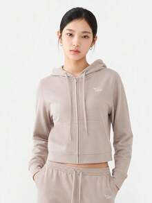 Nike Women's AS W NK LT WT JRSY FZ Knit Sweatshirt Jacket IU0728-236 - Light Brown - View 2