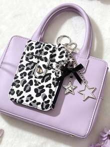 Dompet Kartu Motif Leopard Multi-Slot dengan Gantungan Kunci Pita Bintang, Dompet Koin Mini dengan Resleting, Dompet Kartu Tipis dengan Jendela ID, Dompet Kartu ID Portabel, Gantungan Tas, Tempat Kartu Kredit Y2K, Untuk Kartu ID, Kartu Transportasi, Uang Receh, Uang Tunai, Perlengkapan Perjalanan & Kembali ke Sekolah - MultiWarna - View 8