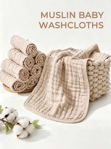CN. 24 Pcs/12Pcs Muslin Burp Cloths For Baby - Ultra-Soft 100% Cotton Baby Washcloths - Large 20'' By 10'' Super Absorbent Milk Spit Up Rags - Multicolor - View 11