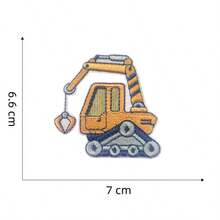 Cartoon Yellow Construction Vehicle Pattern Iron-On Embroidery Patch - Fun Design - Easy To Sew Or Iron, Durable Fabric Badge, Suitable For Personalized Jackets, Bags, Etc. - Ironing Style - View 9