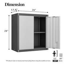 Lockable Storage Cabinet, Metal Garage Storage Cabinets, Metal Wall Cabinet For Garage, Wall Mount Cabinet With Lock And Adjustable Shelf, Floating, BlackGrey - Black - View 4