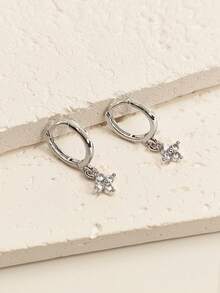 1 Pair Clover Earrings, Fashionable Luxury Elegant Style Delicate Earrings, Suitable For Daily Wear - Platinum - View 6