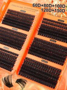 CMAYOME 720/648 DIY Complete Set Of Cluster Adhesive False Eyelashes - Includes Soft False Eyelash Clusters In 8 To 16mm Different Lengths, Soft And Fluffy Touch. This Set Includes Cluster False Eyelashes, Waterproof Glue, Tweezers And Brush. - Multicolor - View 6