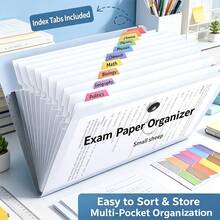 1pc A4 Multi-Compartment Document Bag, Back To School Essential Accordion Folder For Office And Study, Multi-Layer Small Gift File Bag - Multicolor - View 2