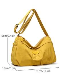 1pc Solid Color Fashion Minimalist Nylon Fabric Zipper Closure Lightweight Versatile Daily Mini Crossbody Shoulder Bag For Men, Suitable For Daily Commute, Shopping, Cycling - Multicolor - View 3