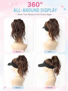 Fluffy Short Curly Ponytail Hair Extension High Bun Synthetic Hair Accessory Elastic Hair Tie Bun Hair Scrunchie For Women Daily Party Date - Multicolor - View 6