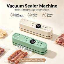 Rechargeable Portable Mini Vacuum Sealer Machine, 3-Level Adjustable Digital Display, 1200mAh Fully Automatic Multi-Function Household Food Preservation Sealing Device, Electric Vacuum Packaging Machine For Food Storage, Long-Lasting Freshness Lock, Home Food Sealing Machine - Multicolor - View 3