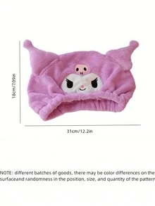 SANRIO 1件裝卡通造型速乾吸水髮帽，超強吸水、快速乾燥、柔軟舒適，時尚髮巾，方便造型，適合返校、美容院、飯店、運動、居家等場合，亦可當作浴巾或護膚用品使用 - 彩色 - 查看 3
