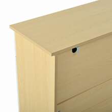 Sideboard, White And Natural Wood With 4 Drawers - 自然白 - 查看 10