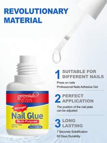 GELPOLISH 1PC/2PCS/3PCS Extra Strong Nail Glue For Acrylic Nails Nail Tips & Press-On Nails Fix Broken Nail Repair Acrylic Nail Glue Nail Bond Nail Glue Gel - 10ml Extra Strong Nail Glue - View 2