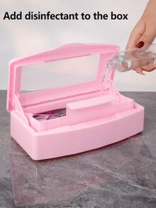 RANCAI 1pc Nail Tool Disinfection Box, Plastic Disinfection Tray, Plastic Cleaning Disinfection Box Storage Organizer, Suitable For Nails, Tweezers, Eyelash Extensions, Hair Salon, Spa And Nail Clippers Tools. - Multicolor - View 3