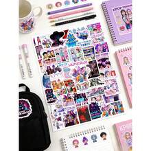 KPop Demon Hunters 65pcs Hunter Theme K‑POP Stickers, With K‑POP & Kpopdemonhunters Design, They Feature Unique Charm And Vivid Hunters Images For Fans. Blending Cute INS Style And K‑POP Fashion, Waterproof And Durable Vinyl Stickers, Perfect For Decorating Luggage, Laptops And Phones. Great For Collecting, Supporting, Birthday Parties, Party Favors, Gifts - Multicolor - View 5